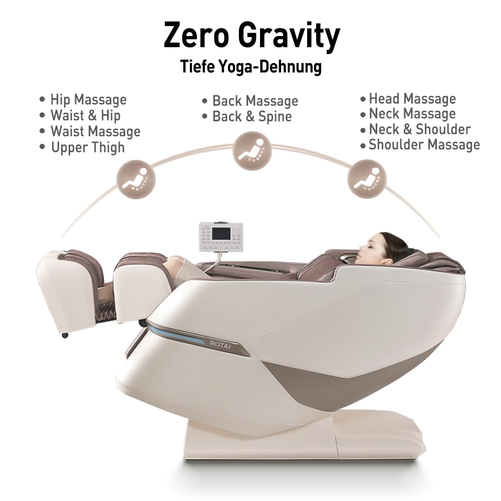 ROTAI 4D Massagesessel mit Zero-Gravity, SL-Spur, Bluetooth & Rückenheizung