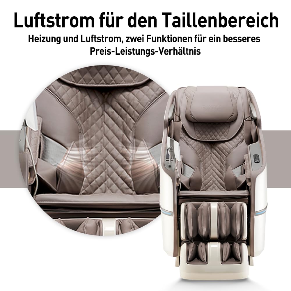 ROTAI 4D Massagesessel mit Zero-Gravity, SL-Spur, Bluetooth & Rückenheizung
