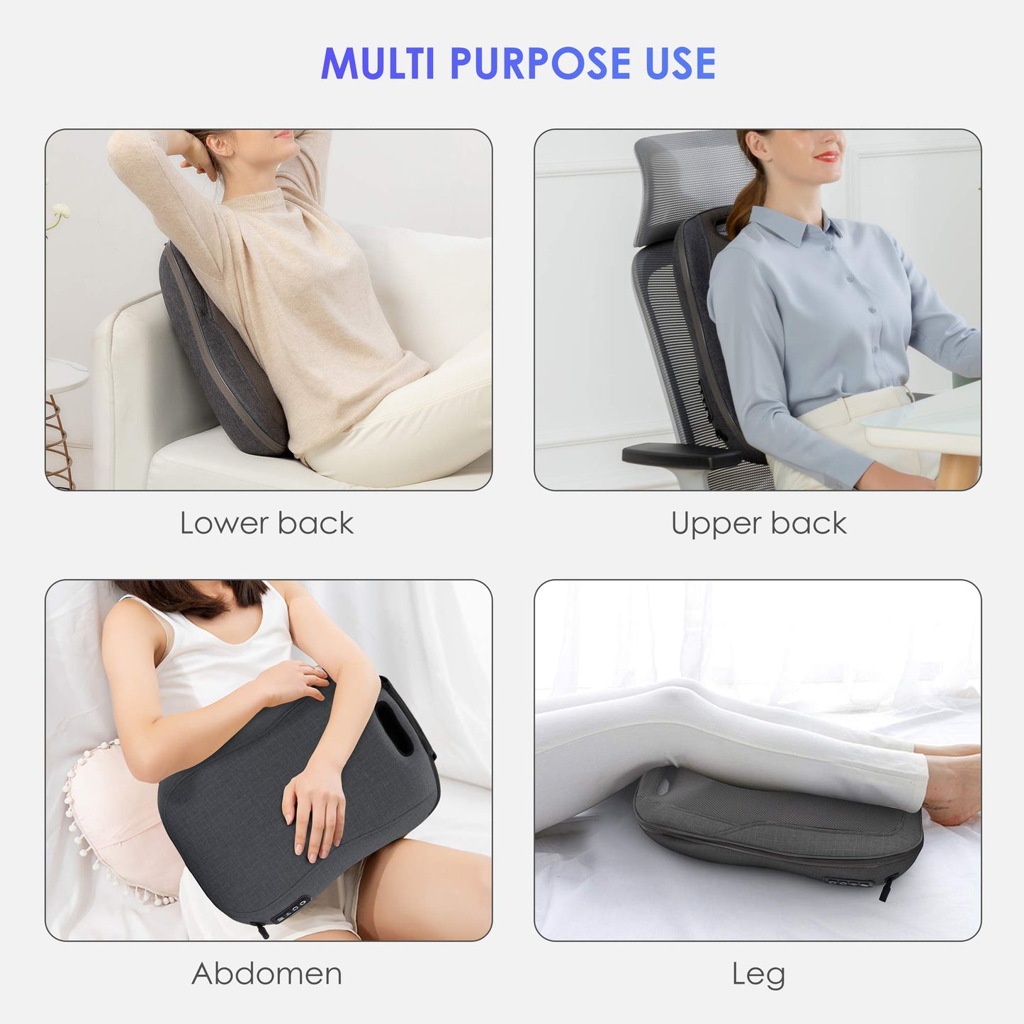 COMFIER Shiatsu Massagekissen mit Wärme, tragbar für Rücken & Stuhl