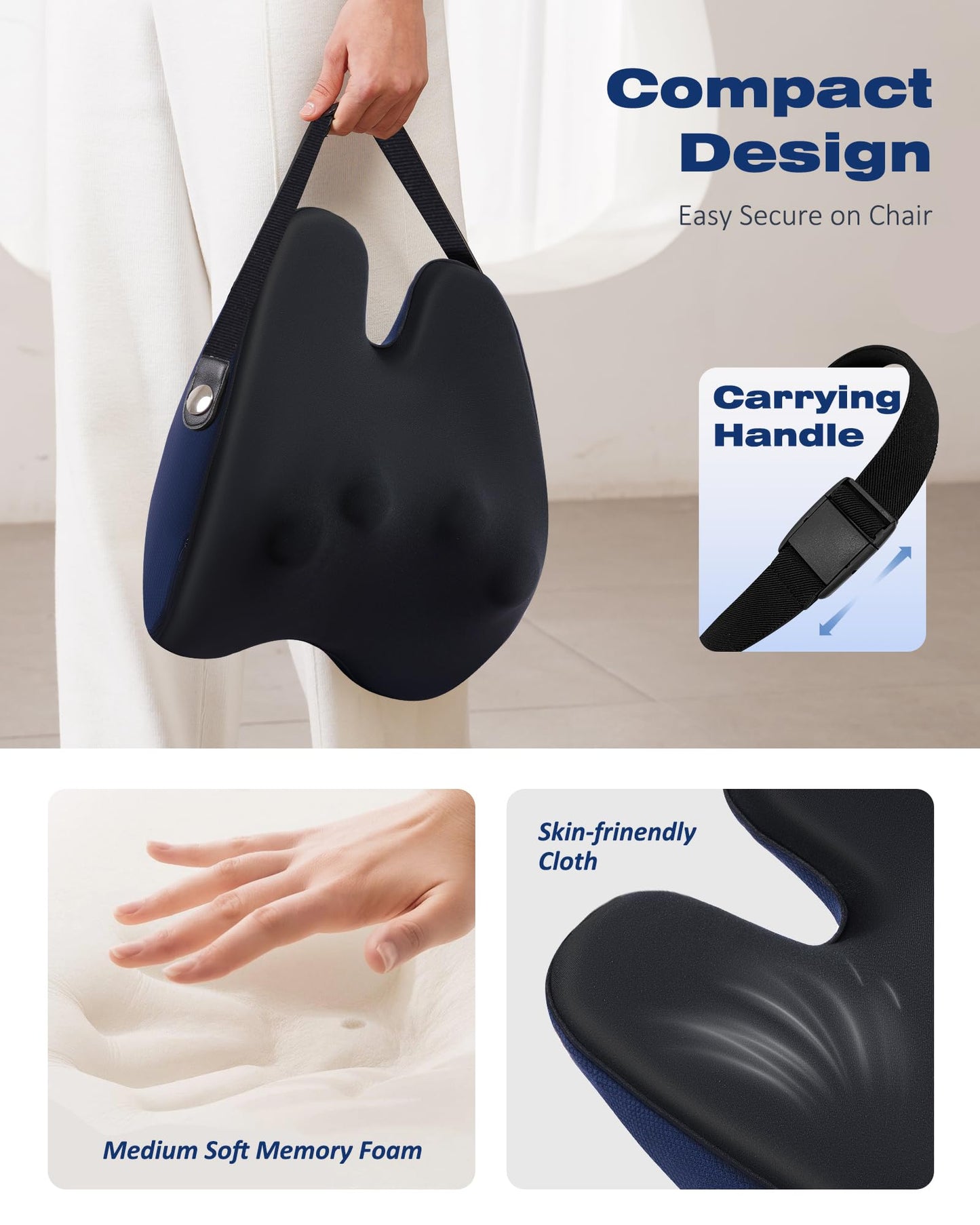 Boriwat Shiatsu Massagekissen mit Wärme & 3 Intensitäten für Nacken, Rücken & Schultern