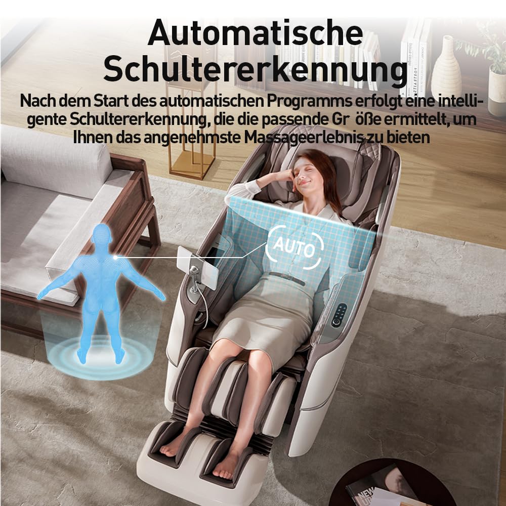 ROTAI 4D Massagesessel mit Zero-Gravity, SL-Spur, Bluetooth & Rückenheizung