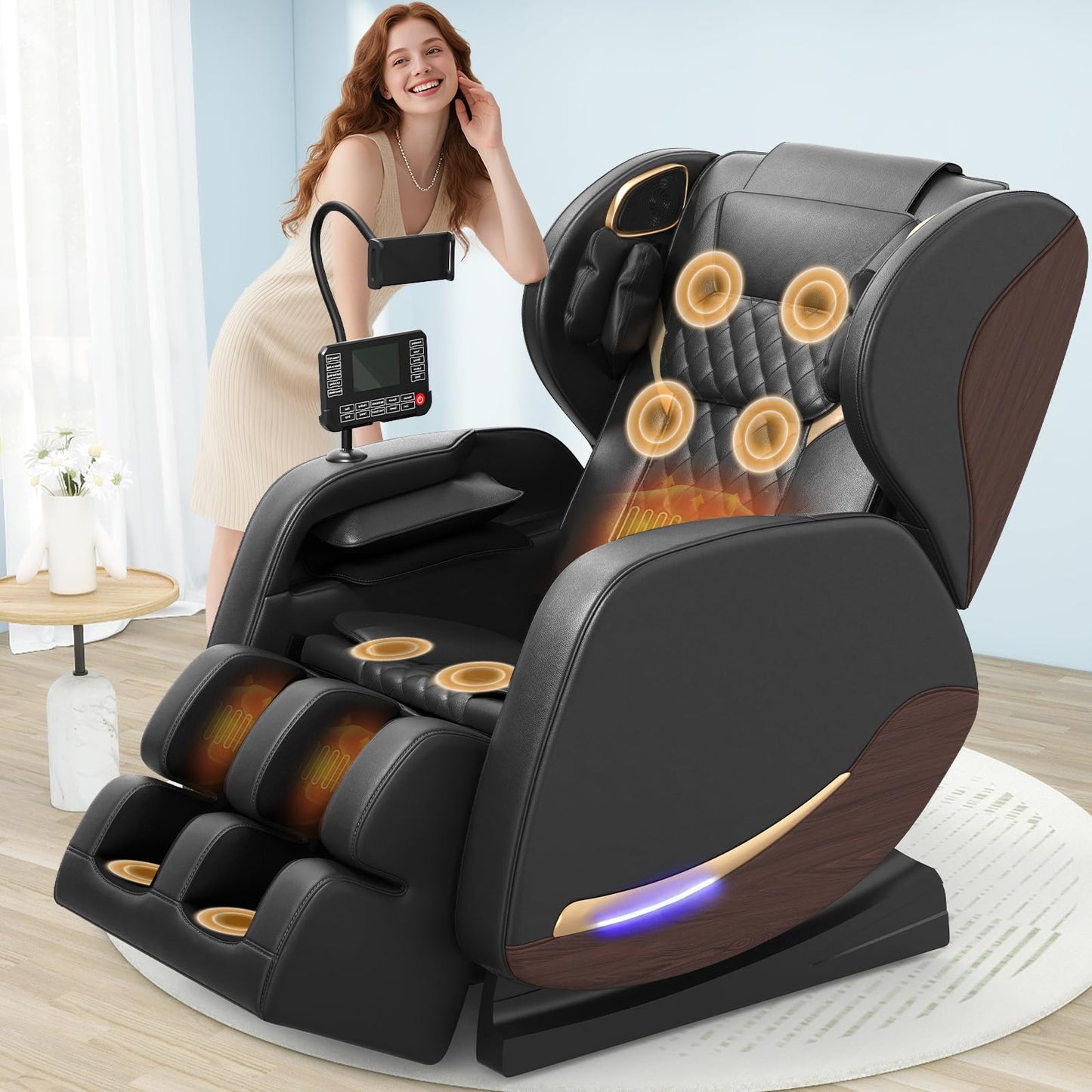 Yewglen Ganzkörper-Massagesessel mit Wärme, Airbags & 14 Massage-Rollen