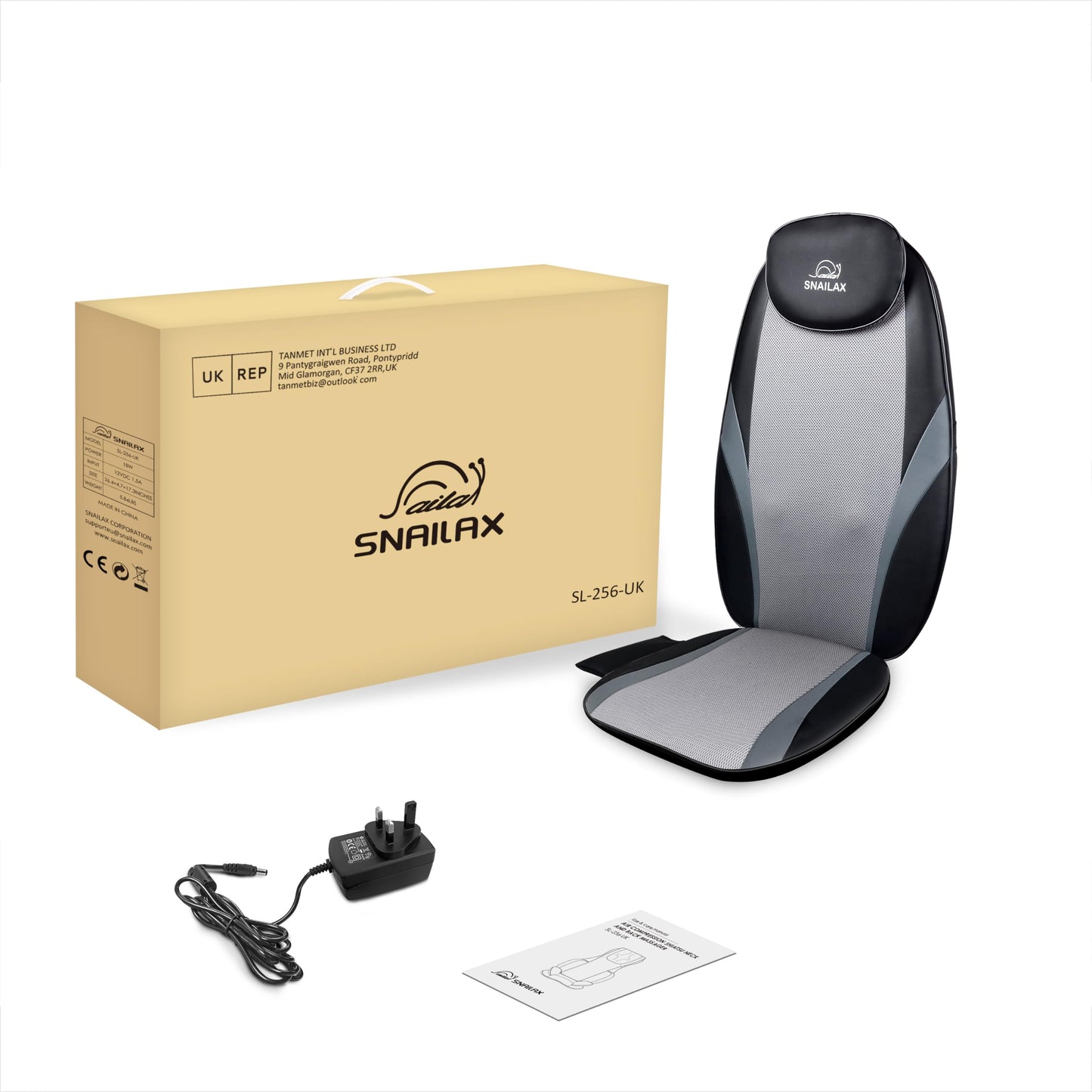 Snailax Shiatsu Massagesitzauflage mit Wärme & Vibration für Nacken, Schulter & Rücken