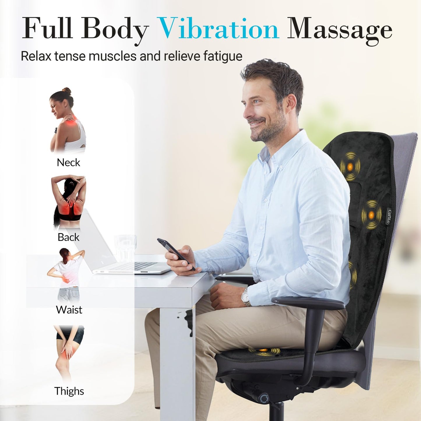 CuPiLo Rückenmassagegerät mit Wärme & Sitzauflage