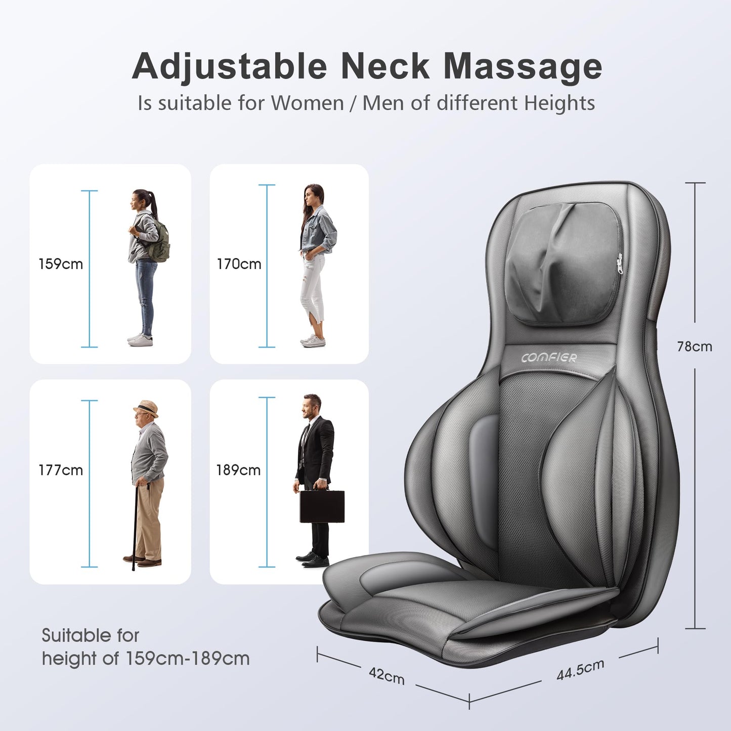 Comfier Shiatsu Rücken- & Nackenmassagegerät Wärme