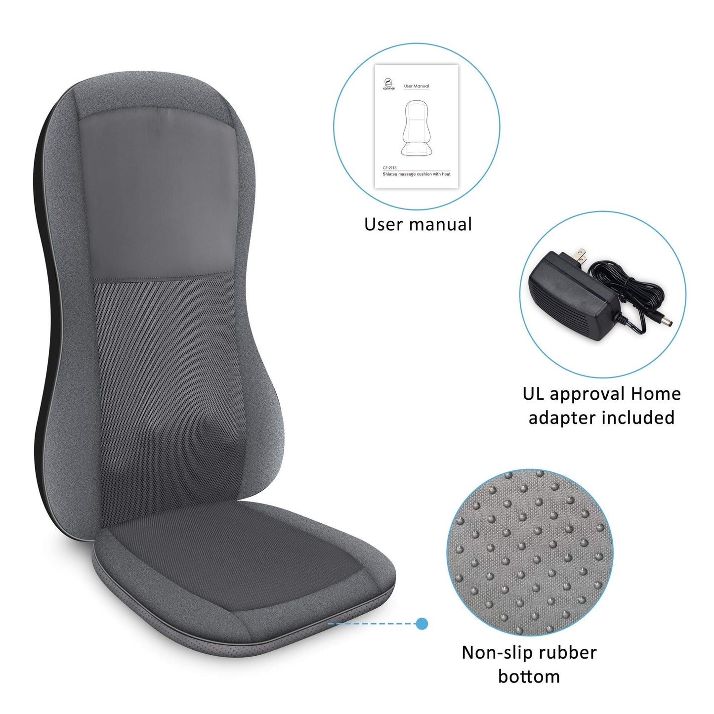 Comfier Shiatsu Massagesitzauflage 2D/3D mit Wärme