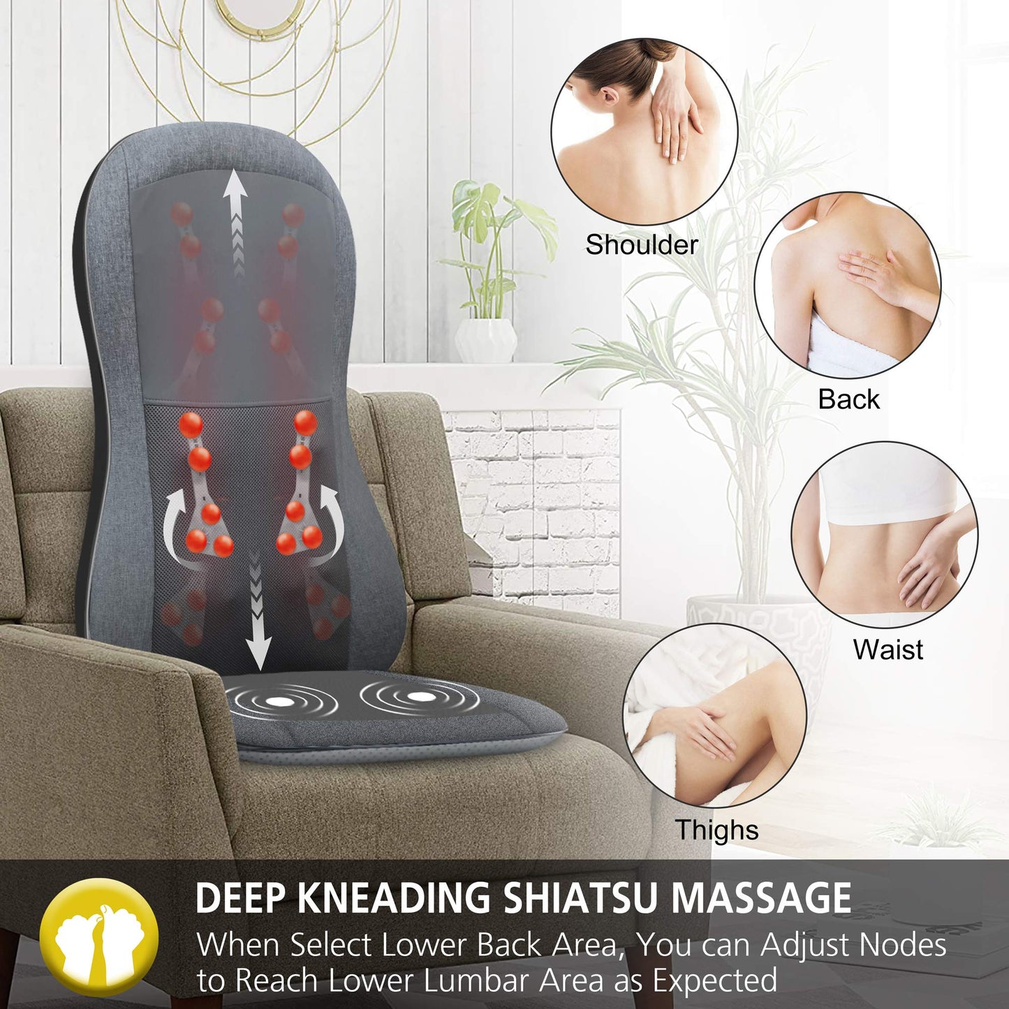 Comfier Shiatsu Massagesitzauflage 2D/3D mit Wärme