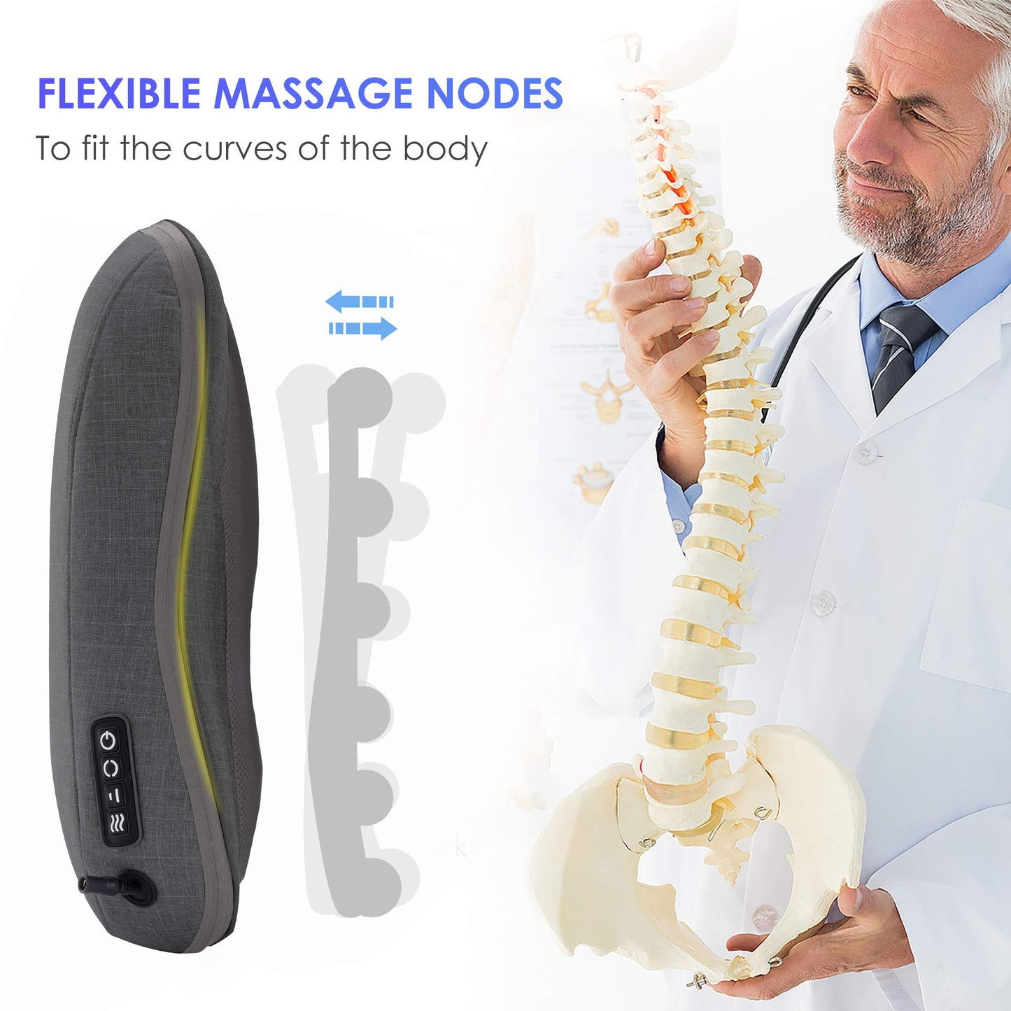 COMFIER Shiatsu Massagekissen mit Wärme, tragbar für Rücken & Stuhl