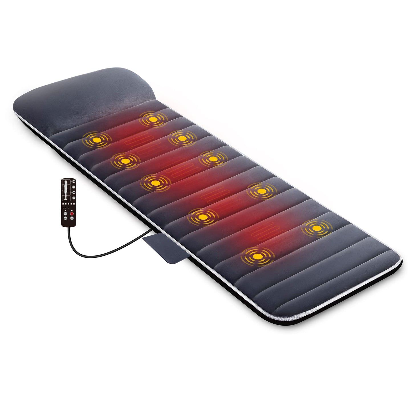 Snailax Massagesitzauflage mit 10 Vibrationsmotoren & 4 Heizkissen für Rücken & Beine