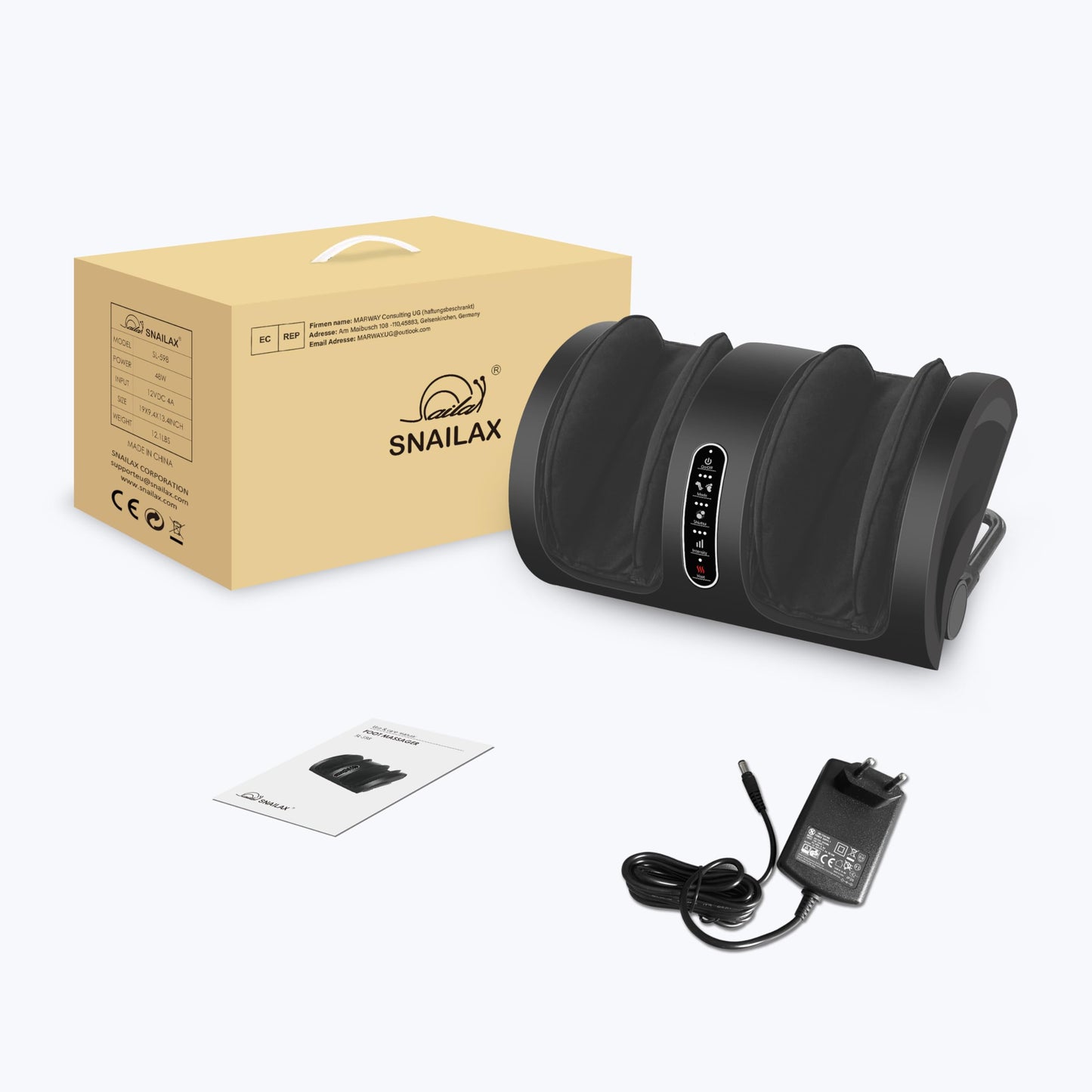 Snailax Shiatsu Fuß- & Wadenmassagegerät mit Wärme, Elektrisch mit Kneten & Rollen