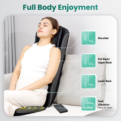 Snailax Shiatsu Massagesitzauflage mit Wärme & Vibration für Rücken, Nacken & Schulter