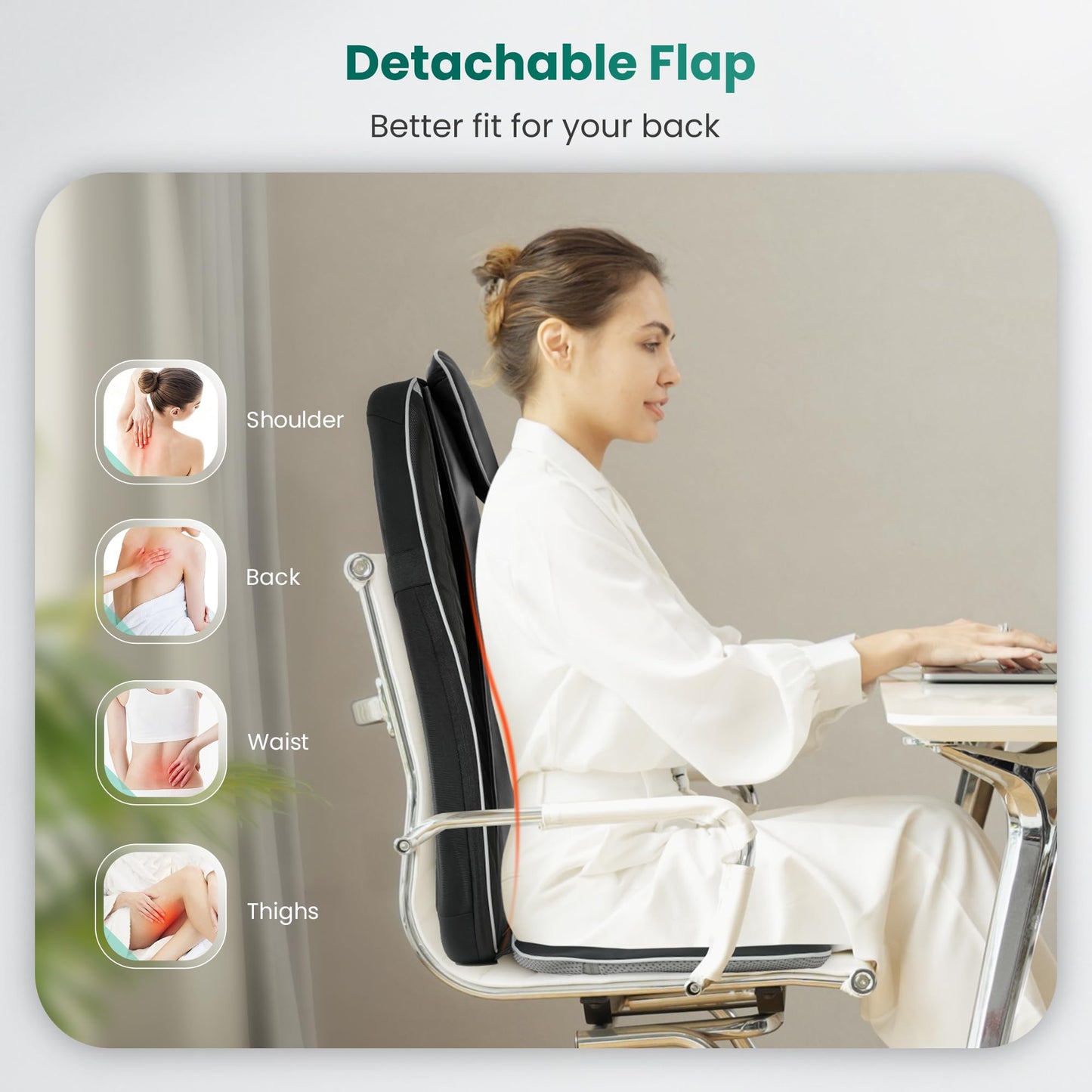 Snailax Shiatsu Rücken & Nacken Massageauflage mit Wärme
