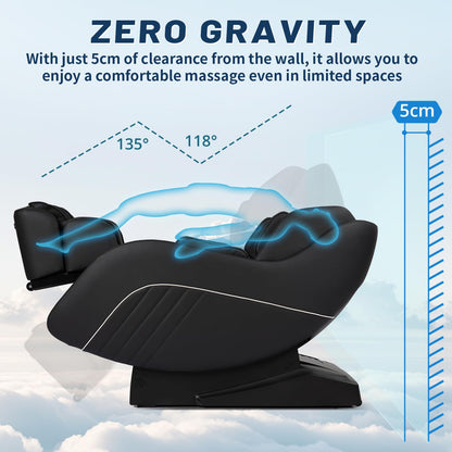 HealthRelife Shiatsu Massagestuhl mit Zero Gravity, Ganzkörpermassage & Bluetooth