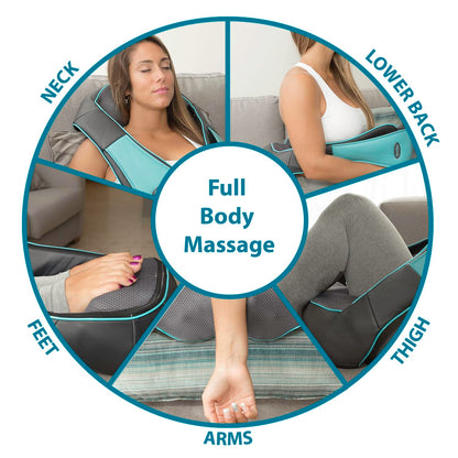 Shiatsu 3D Knetmassagegerät mit Wärme für Rücken, Nacken, Schultern & Beine