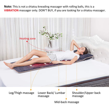 Snailax Massagesitzauflage mit 10 Vibrationsmotoren & 4 Heizkissen für Rücken & Beine