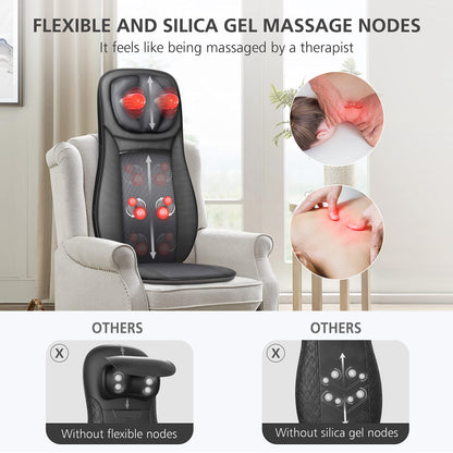 Snailax Shiatsu Massagesitzauflage mit Wärme & Vibration für Rücken & Gesäß