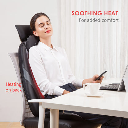 Snailax Shiatsu Massagesitzauflage mit Wärme & Vibration für Nacken, Schulter & Rücken