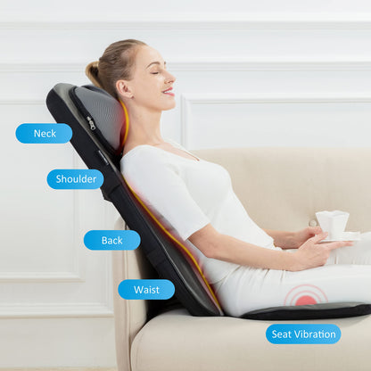 Snailax Shiatsu Massagesitzauflage mit Wärme & Vibration für Rücken & Gesäß