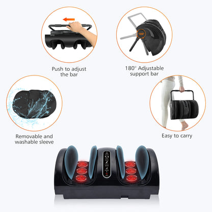 Snailax Shiatsu Fuß- & Wadenmassagegerät mit Wärme, Elektrisch mit Kneten & Rollen