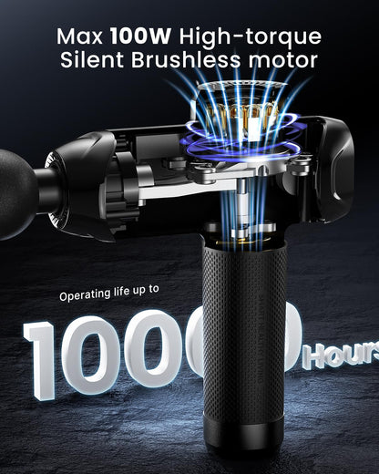 RENPHO R3 Massagepistole 12mm Amplitude, 6 Köpfe, LED Touchscreen & USB-C