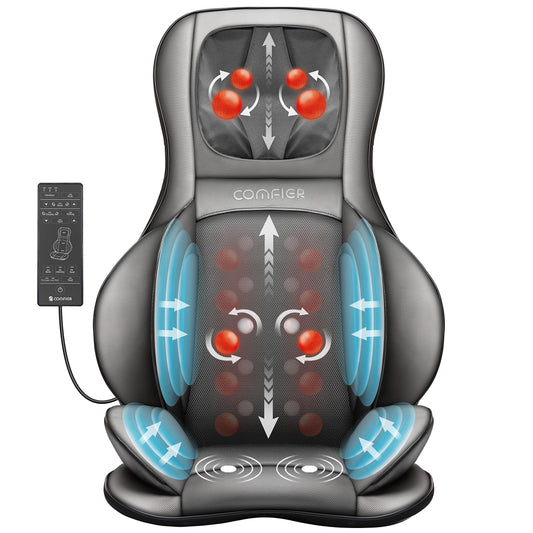 COMFIER Shiatsu Massagesitzauflage mit Wärme für Rücken, Nacken, Schultern & Oberschenkel