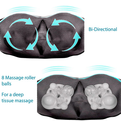 Shiatsu 3D Knetmassagegerät mit Wärme für Rücken, Nacken, Schultern & Beine