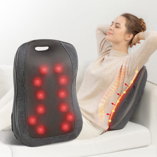 COMFIER Shiatsu Massagekissen mit Wärme, tragbar für Rücken & Stuhl