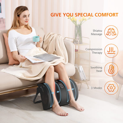 Snailax Shiatsu Fuß- & Wadenmassagegerät mit Wärme, Elektrisch mit Kneten & Rollen